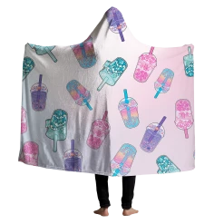 T6 Boba Tea Hooded Blanket