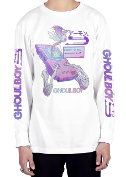 T6 Ghoulboy Long Sleeve Tee -T6 shop GhoulBoy front wht