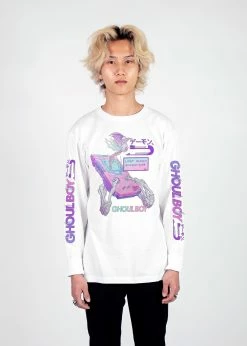 T6 Ghoulboy Long Sleeve Tee -T6 shop Ghoulboy front full wht