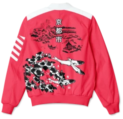 T6 Kyoto Koi Bomber Jacket -T6 shop KyotoRed BomberJacketBack