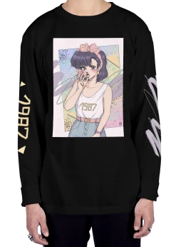 T6 Late 80s Long Sleeve Tee 10 T6 Late 80s Long Sleeve Tee -T6 shop Late80s front blk