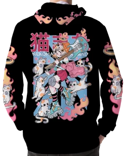T6 Nekomata Hoodie -T6 shop NekomataBlack HoodieBack3