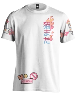 T6 Nekomata Yokai Tee -T6 shop NekomataWhite TeeShirtFront3