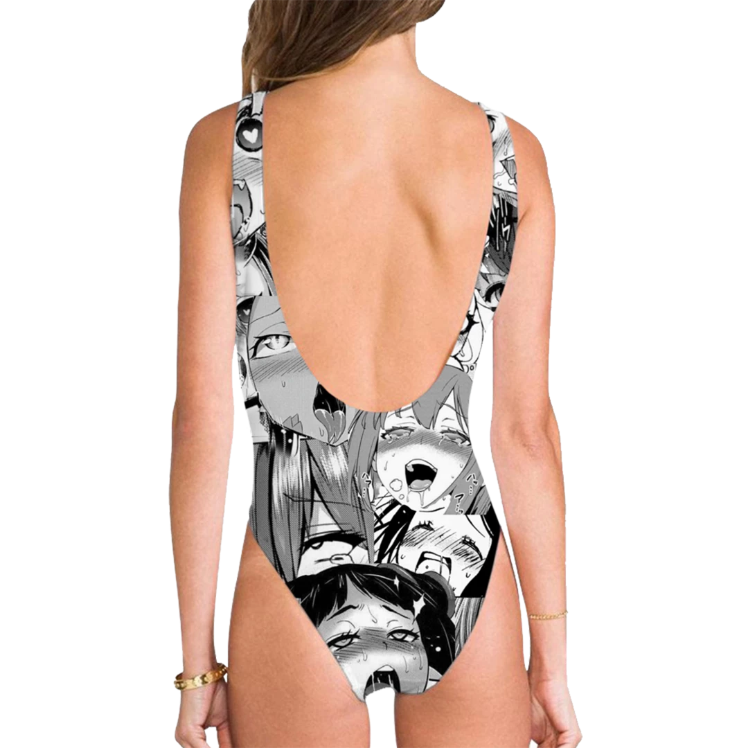 T6 Neo Ahegao High Legged One Piece Swimsuit 2 T6 Neo Ahegao High Legged One Piece Swimsuit - Image 2