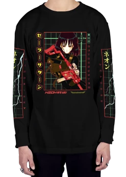 T6 Sailor Saturn Long Sleeve Tee 22 T6 Sailor Saturn Long Sleeve Tee -T6 shop SailorSaturn red blk
