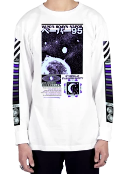 T6 Star Surfer Long Sleeve Tee -T6 shop StarSurfer front wht