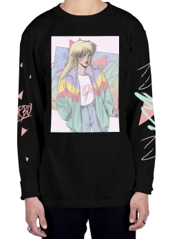 T6 Turbo Babe Long Sleeve Tee -T6 shop Turbobabe front blk