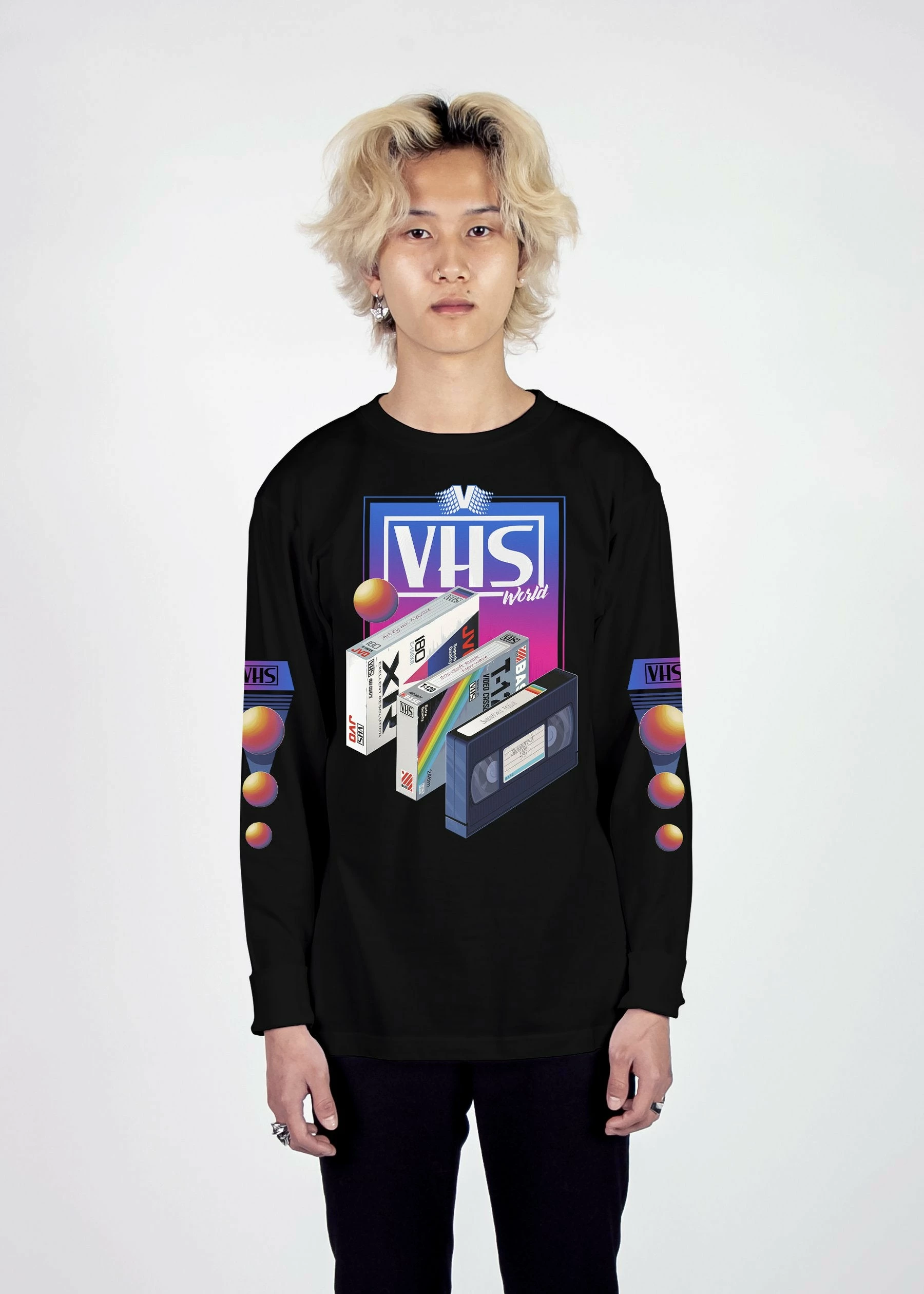 T6 VHS World Long Sleeve Tee 1 T6 VHS World Long Sleeve Tee