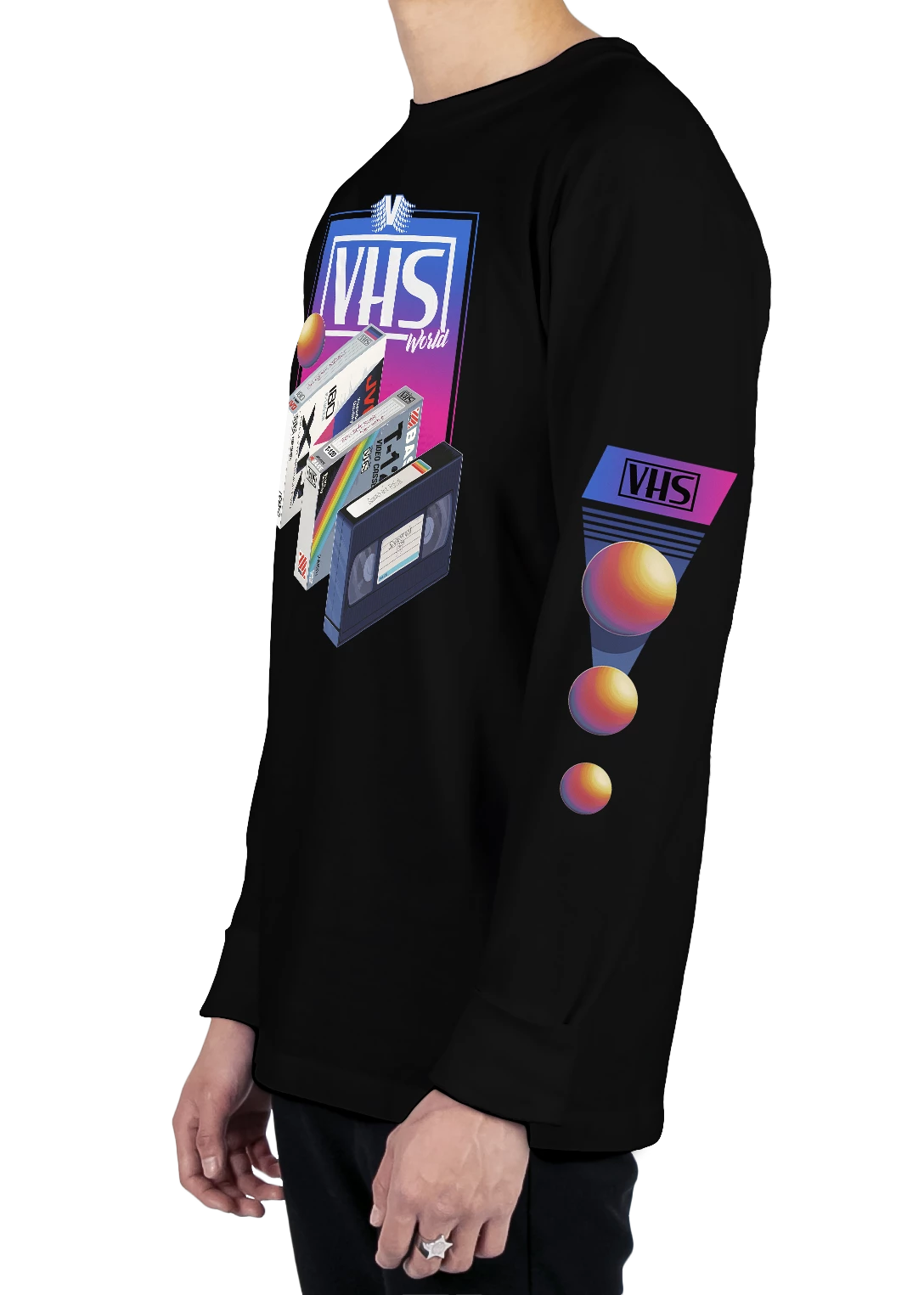 T6 VHS World Long Sleeve Tee 6 T6 VHS World Long Sleeve Tee - Image 6