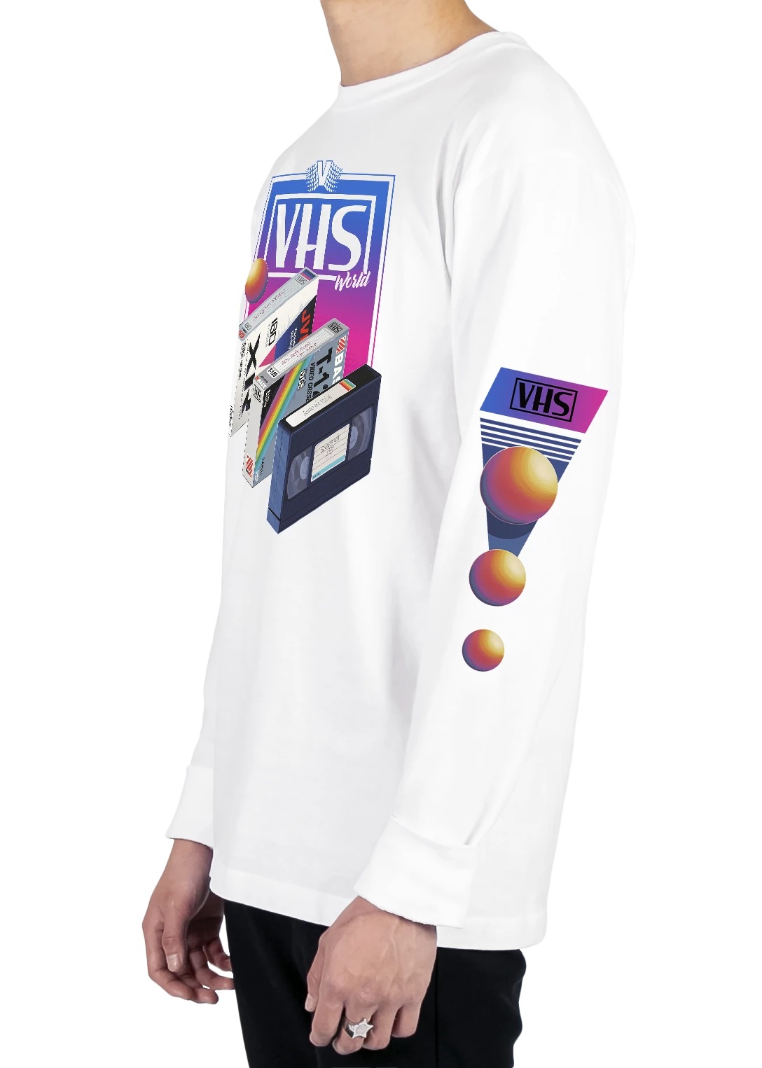 T6 VHS World Long Sleeve Tee 5 T6 VHS World Long Sleeve Tee - Image 5