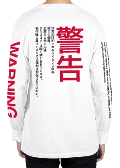T6 WARNING! Long Sleeve Tee 18 T6 WARNING! Long Sleeve Tee -T6 shop WARNING lstee back wht