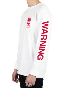 T6 WARNING! Long Sleeve Tee 21 T6 WARNING! Long Sleeve Tee -T6 shop WARNING lstee side wht