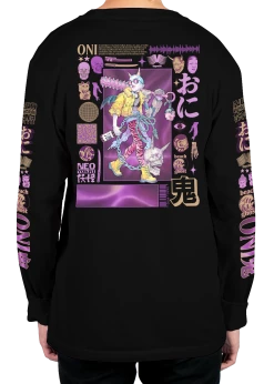 T6 Yokai Long Sleeve Tee -T6 shop YokaiblackbackLongSleeveTShirt product mockup