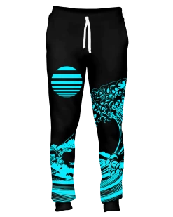 T6 Fluorescent Wave Joggers -T6 shop fluorescentwave cyan