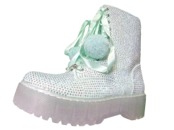 SPARKL Rhinestone Combat Boot -T6 shop glittershoeD2