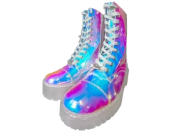 SPARKL Iridescent Combat Boot -T6 shop glittershoeF2