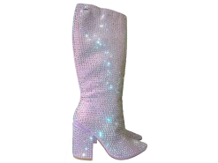 SPARKL Rhinestone Knee High Boots -T6 shop glittershoeJ1