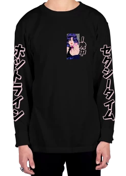 T6 Late Night Call Long Sleeve Tee 19 T6 Late Night Call Long Sleeve Tee -T6 shop latenightcall lstee front blk