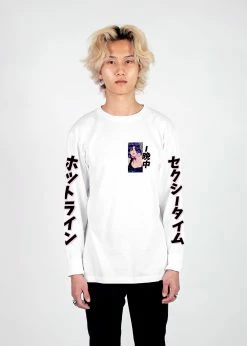 T6 Late Night Call Long Sleeve Tee 14 T6 Late Night Call Long Sleeve Tee -T6 shop latenightcall lstee front wht fullsize
