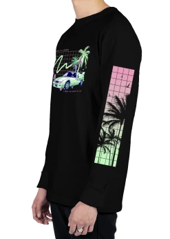 T6 Lightbeam Travel Long Sleeve Tee -T6 shop lightbeamblacksideLongSleeveTShirt product mockup