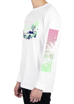 T6 Lightbeam Travel Long Sleeve Tee -T6 shop lightbeamwhitesideLongSleeveTShirt product mockup