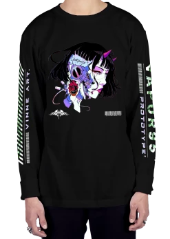 T6 Prototype Long Sleeve Tee -T6 shop prototype front blk