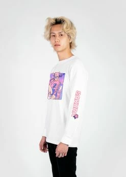 T6 Sakura Long Sleeve Tee -T6 shop sakurawhitesideLongSleeveTShirt mockup