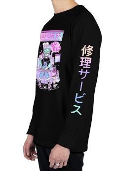 T6 Vapor95 Repair Service Long Sleeve Tee -T6 shop vapor95 repairservice side blk