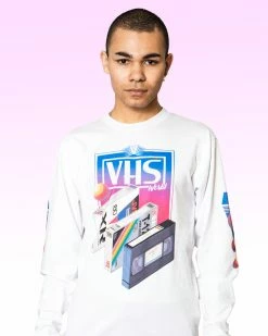 T6 VHS World Long Sleeve Tee 14 T6 VHS World Long Sleeve Tee -T6 shop vhsworldwhiteVaporLongsleeves