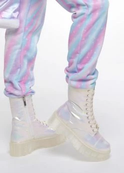 SPARKL White Iridescent Combat Boot -T6 shop whitegangstafurcoat.00132 2 1800x1800 73d711e2 44f3 435b 9321 ca240295c4e1